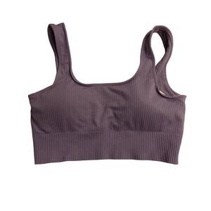 LILIAS SPORTS Bra Ribbed Knit Size Medium 
Lavender